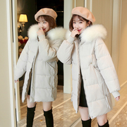 羽绒棉服女2023年冬季大毛领韩版棉衣中长款加厚显瘦棉袄外套