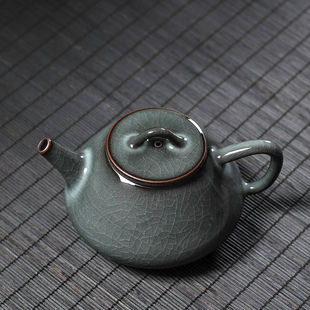 青瓷茶壶单壶龙泉手工冰裂陶瓷子冶石瓢泡茶功夫茶具过滤复古家用