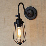 美式复古壁灯简约创意壁灯户外仿古欧式壁灯工业铁艺卧室灯具B014
