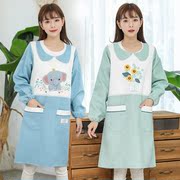 长袖围裙韩版时尚成人厨房做饭罩衣可爱女士全包袖套反穿衣工作服