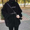 黑色羊羔毛外套(毛外套，)女2023秋冬皮毛，一体小个子中长款环保皮草立领