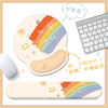 微笑彩虹ins风鼠标垫护手腕垫女办公电脑腕托硅胶键盘手托防滑垫