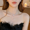 珍珠锆石项链2024锁骨链女轻奢小众颈链新娘婚纱礼服配饰
