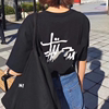 STU Basic T-Shirt草写LOGO印花圆领套头夏季情侣短T恤男女