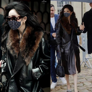 黑色pu皮衣大衣西装外套，女高级感宽松系带皮衣休闲气质中长款西服