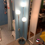 IKEA宜家 3头落地灯家居装饰灯具镀铬/乳白色 玻璃希姆丽哈姆