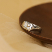 甜酷玫瑰花朵戒指s925银时尚个性精致简约开口可调节指环食指戒子