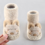 初生婴儿鞋子秋冬季加绒软底0-3-6到12个月宝宝鞋袜学步地板鞋1岁