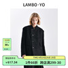 LAMBOYO春季24原创设计羊毛新中式小黑色外套立领休闲大衣女