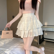 时尚大码胖MM白色蓬蓬裙高腰蛋糕裙半身裙女夏季显瘦a字短裙