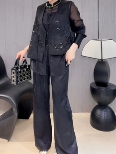 雅尼拉ydc2870春时尚新中式，重工缇花假两件设计感百搭显瘦套装女