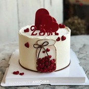 网红爱心蛋糕装饰214情人，节情侣表白甜品，台派对女生生日烘焙装扮