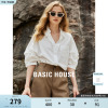 Basic House/百家好时尚短袖女衬衫夏季设计感小众衬衣