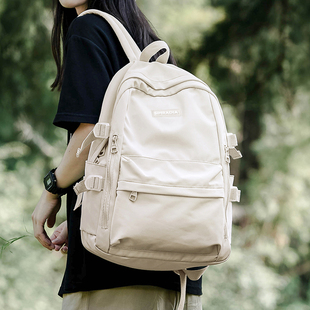 双肩包女高中生初中生书包，日系ins大学生，简约轻便大容量旅行背包