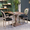 全实木餐桌复古咖啡厅桌椅组合4人 原木美式方桌办公桌洽谈桌书桌