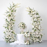 婚礼diy装饰花艺白色牛角拱门花 仿真花假花手工摄影背景布置花艺