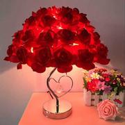 水晶台灯创意婚房长明，温馨床头灯送装饰闺蜜玫瑰花结婚生日礼物品