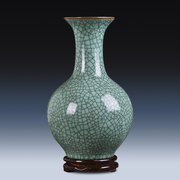 景德镇陶瓷器裂纹釉花瓶，仿古官窑花器酒柜家居装饰工艺品中式摆件