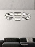 轻奢意式极简 现代简约客厅吊灯餐厅圆环LED北欧玻璃高端全铜卧室