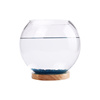 客厅小型桌面白缸玻璃圆形超鱼热带L斗鱼缸夜灯迷你水族箱