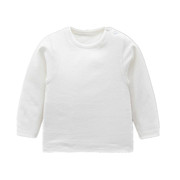 新生婴儿纯棉长袖上衣宝宝T恤男女童儿童白色打底衫t恤春秋季衣服