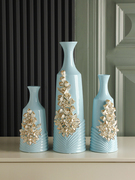 贝汉美镂空陶瓷花瓶摆件，现代客厅插花玄关桌面，欧式家居装饰品摆件