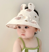 婴儿帽子夏季空顶帽男女宝宝遮阳帽，大檐防晒帽初生太阳凉帽小月龄