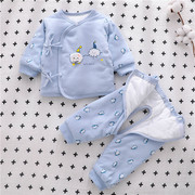 新生婴儿衣服春秋冬款保暖衣棉服，初生宝宝纯棉，和尚服分体套装冬季
