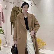 2022徐大可秋冬驼色双面呢大衣女，中长款茧型高端羊毛呢子大衣