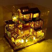 2023中国风diy小屋大型别墅手工，拼f装立体拼图木制建筑模型玩具创