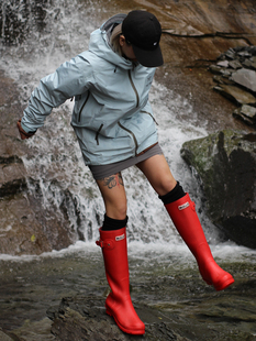 《自然复兴》时尚雨鞋，女士成人高筒雨靴春秋防滑防水套靴耐磨纯色