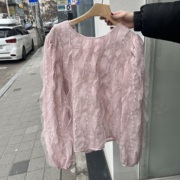 小赛好方韩国进口女装   56/100 秋季新上蕾丝长袖上衣