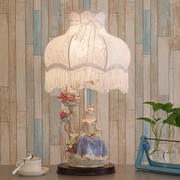 欧式台灯卧室床头田园陶瓷北欧公主结婚客厅装饰调光创意美式台灯