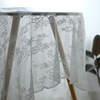 素时光法式复古镂空网纱白色玫瑰蕾丝，桌布野餐布背景布门帘(布门帘)遮光布