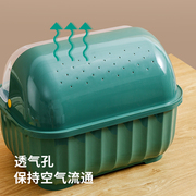 茶花厨房放碗碗筷收纳盒沥水，碗柜碗碟h碗盘，收纳架装碗筷收纳箱带