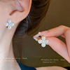 真金电镀银针锆石珍珠耳环韩国轻奢时尚耳钉气质高级感耳饰女