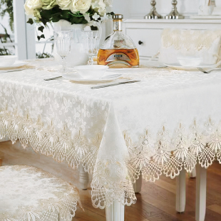家用欧式蕾丝高档布艺餐桌，茶几桌布正方形，长方形电视柜罩防尘盖布