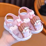 。女童凉鞋0-4岁可爱卡通小童婴幼儿宝宝学步鞋夏包头防水公主凉