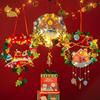 圣诞花环diy材料圣诞节不织布手工，制作花圈门挂饰物小挂件装饰品