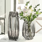 简约玻璃花瓶创意透明百合花器家用客厅大号水养富贵竹插干花摆件