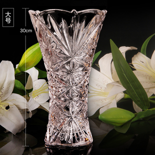 花瓶玻璃透明加厚客厅餐桌插花摆件水培富贵竹百合落地大号花器