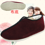 老北京布鞋红色植绒布面，手工千层底奶奶，鞋女棉鞋纯布底寿鞋特大码