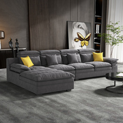 科技绒乳胶布艺沙发实木轻奢客厅三人现代简约小户型双人羽绒沙发