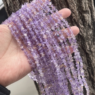 圆亿 天然紫黄晶3*5mm碎石通孔散珠 手链项链diy手工饰品配件