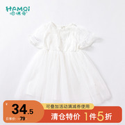 女童连衣裙夏季婴儿白色蕾丝，轻薄公主裙儿童甜美优雅裙子夏装