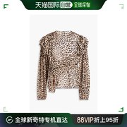 香港直邮iro女士，filcoupe豹纹，雪纺衫