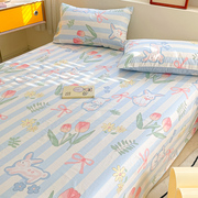 ins风纯棉床单单件全棉被单100学生宿舍单人枕套2三件套1.5米炕单