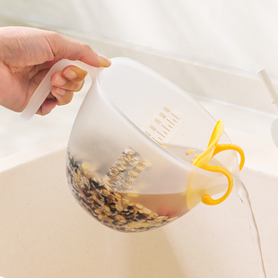 日本家用洗米筛厨房米篮子塑料不漏米沥水碗盆神器过滤量杯筛子