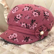 帽子女秋季时装八角帽贝雷帽50岁中老年妈妈婆婆帽护头保暖帽
