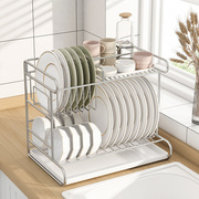 304不锈钢碗碟收纳架厨房置物架家用台面碗筷沥水架晾放碗盘架子